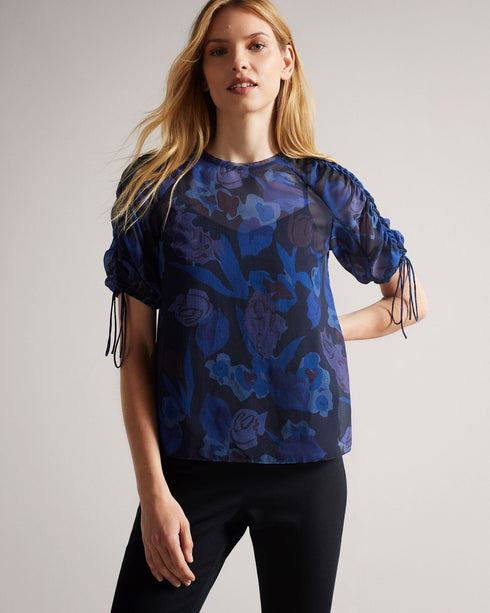 NIXOLE-Tops-Ruched Sleeve Detail Top- Ted Baker Romania